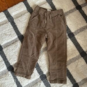 Zara Soft Lined Corduroy Drawstring Elastic Waist Pants Sz 3T - 4T